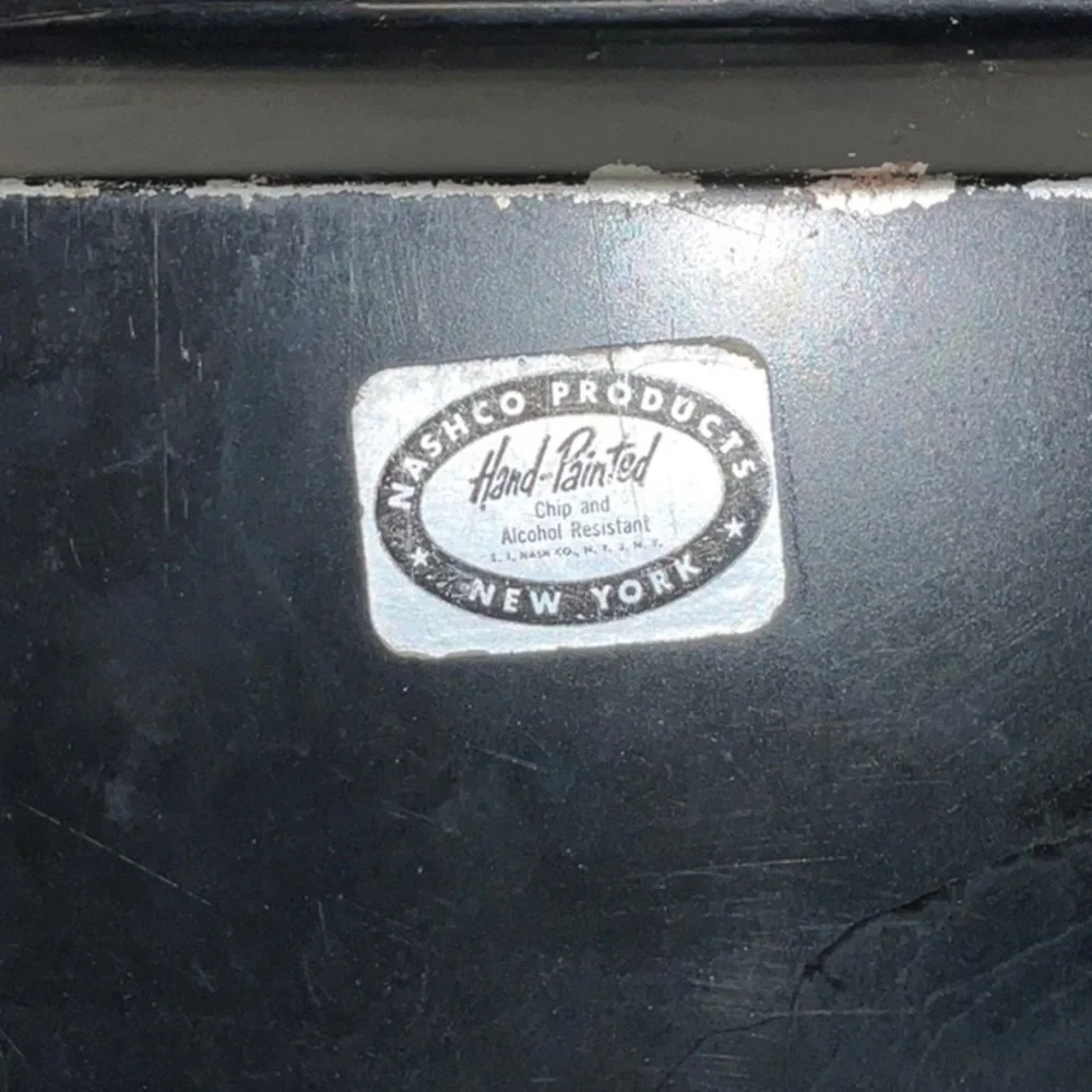 Nashco Products New York Toleware Signed Hand Painted Tray Vintage Mid Century - Picture 8 of 16